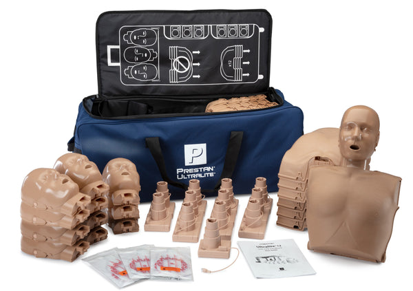 The Prestan Ultralite Manikin with CPR Feedback, 12-Pack, Dark Skin