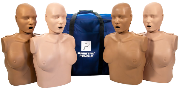 PRESTAN Professional Adult Female Manikin Diversity Kit with CPR Feedback, 4-Pack 2 Medium Skin & 2 Dark Skin